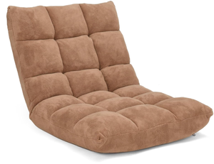 lot 432 image: 14-Position Floor Sofa, Folding Gaming Sofa Chair, Comfy Cushions & Study Steel Frame, Angle Adjustable Sleeper Bed, Couch Recliner