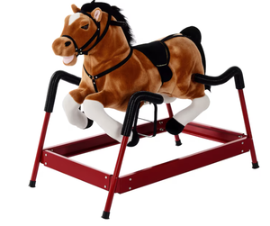 lot 435 image: Happy Trails Spring Rocking Horse Plush Ride on Toy