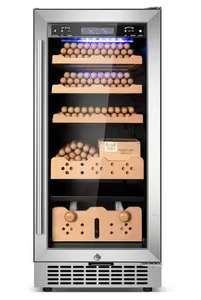 lot 3 image: Hooure 14.96 in. 88L Single Zone Electric Humidor, 546-Counts Cigar Humidor Cabinet, Beverage and Wine Cooler in Black