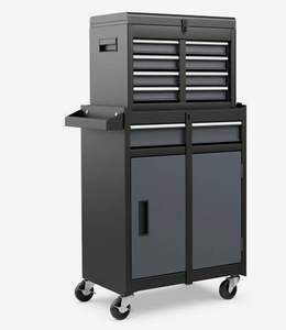lot 58 image: 2-in-1 Rolling Tool Chest with 5 Sliding Lockable Drawers