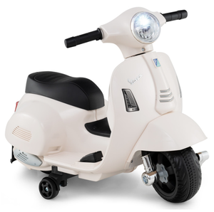 lot 209 image: Kids Ride on Motorcycle Licensed Vespa with LED Headlight and Horn Sound-White