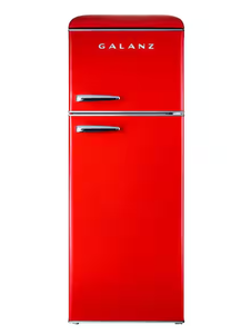 lot 6 image: Galanz 22 in. 7.6 cu. ft. Retro Top Freezer Refrigerator, Hot Rod Red, Energy Star