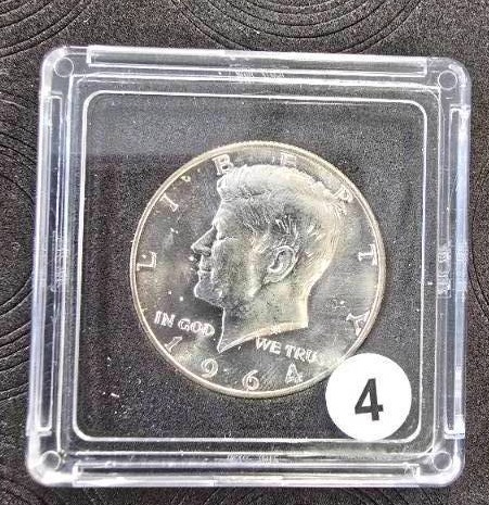 lot 4 image: 1964-D BU 90% Silver Kennedy Half Dollar