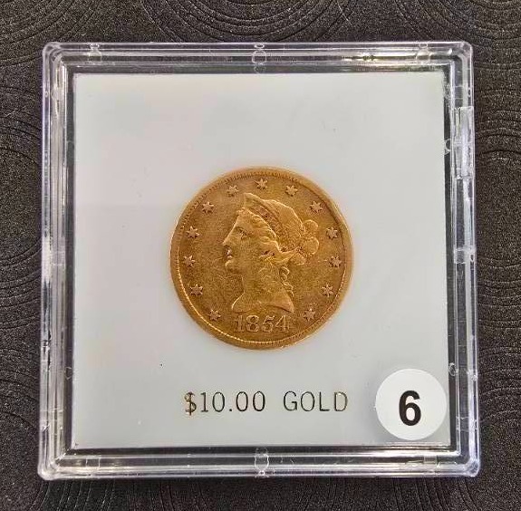 lot 6 image: 1854-S $10 Liberty Gold Eagle - Rare Early Date
