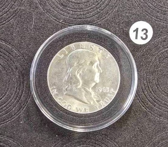 lot 13 image: 1963-D Silver Half Dollar