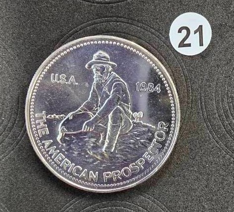 lot 21 image: 1984 Engelhard BU 1 oz. Silver Prospector