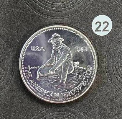 lot 22 image: 1984 Engelhard BU 1 oz. Silver Prospector