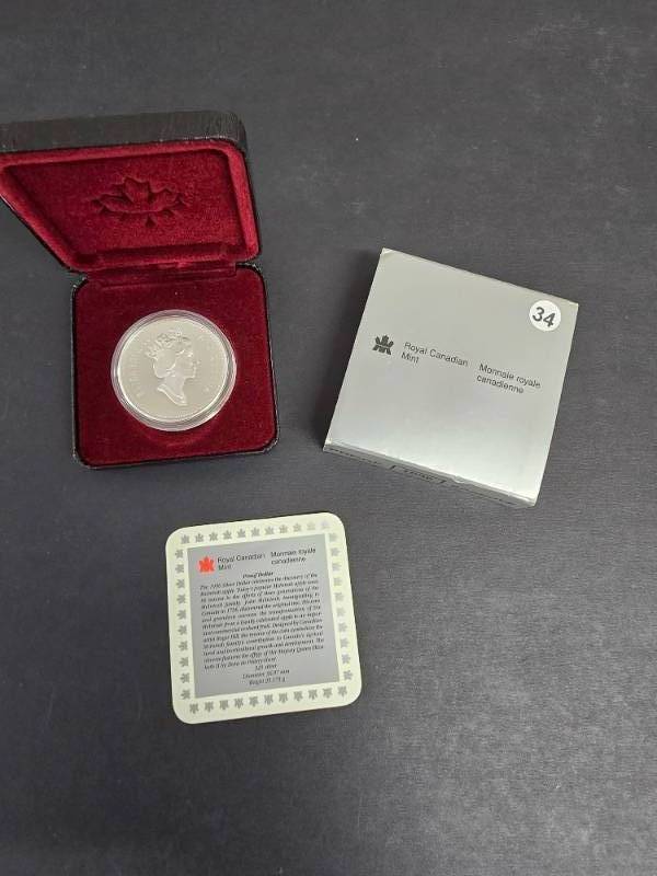 lot 34 image: 1996 Royal Canadian Mint Silver Dollar