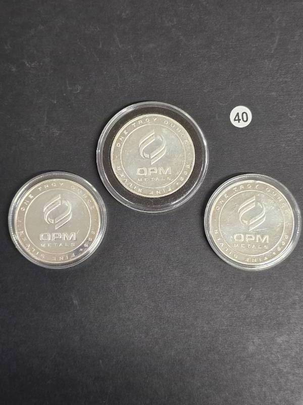 lot 40 image: 3 - OPM Metals 1 oz. .999 Fine Silver Rounds
