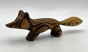 Nils Strandin Swedish Modernist Carved Wooden Fox Figurine