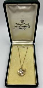 Mikimoto Cultured Pearl and Gold Pendant Necklace with Original Box and Receipt
