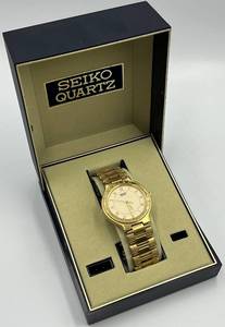 lot 8N image: Seiko Quartz Gold-Tone Stainless Steel Wristwatch with Box