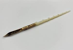 lot 9N image: Antique Mother of Pearl Dip Pen with Ornate Gold Nib