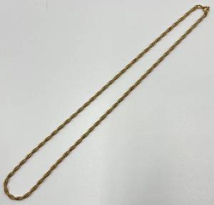lot 20N image: Gold Tone Twisted Rope Chain Necklace