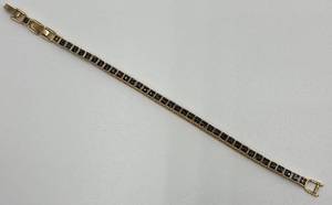 lot 30N image: Swarovski Gold Tone Bracelet with Black Crystals