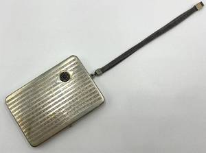 lot 35N image: Vintage Northwestern College Metal Compact with Mirror and Mesh Wrist Strap