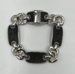 lot 37N image: Milor Italy Bronze Link Bracelet with Black Accents
