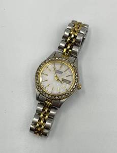 lot 40N image: Citizen Quartz Two-Tone Womens Wristwatch with Crystal Accents