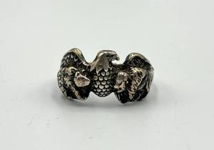 lot 48N image: Sterling Silver Eagle Ring Size 12