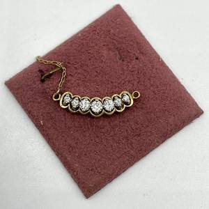 lot 51N image: Gold Tone Diamond Accent Bar Pendant