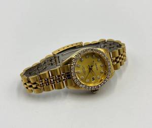 lot 84N image: Gruen Gold-Tone Stainless Steel Watch with Crystal Accents