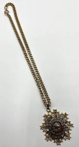 lot 90N image: French Legion of Honor Breast Star Pendant Necklace 11.5 in L