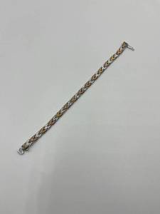 lot 95N image: Sterling Silver 925 Tri-Color Bracelet