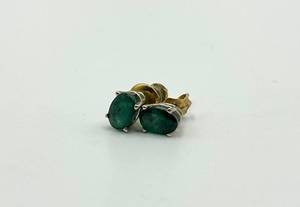 lot 103N image: 14k Gold Emerald Stud Earrings