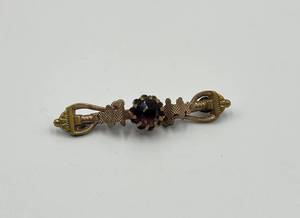 lot 108N image: Victorian Bar Brooch with Central Purple Stone