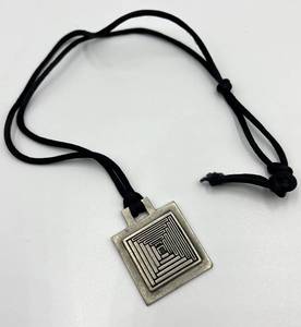 lot 114N image: Gastineau Studio Hand Crafted Square Pewter Pendant Necklace