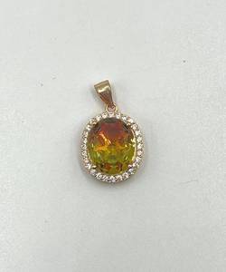 lot 128N image: Color Change Diaspore Pendant with Halo Setting