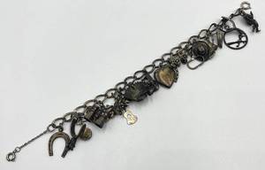 lot 135N image: Vintage Western Charm Bracelet with Assorted Charms