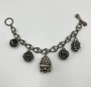 lot 136N image: Antique Etruscan Revival Charm Bracelet