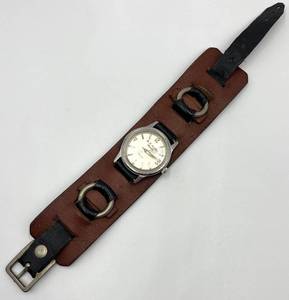 lot 145N image: A. F. Moeller Jeweler Resista Watch with Leather Cuff Band