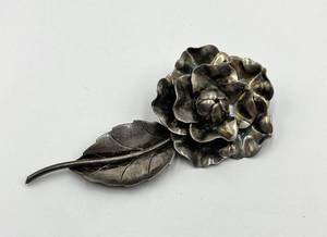 lot 148N image: Georg Jensen Sterling Silver Flower Brooch Pin