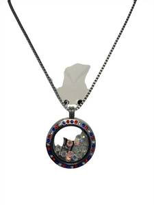 lot 161 image: Blue La Rue Stainless Steel Circle Pendant Necklace - 18-Inch Chain