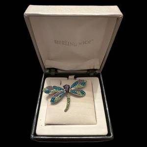 lot 166 image: Artistique Dragonfly Pendant Necklace SB4188CYBCKL - Sterling Silver - Swarovski Elements