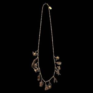 lot 179 image: Brass-Tone Kitchenware Charm Necklace - 24-inch Length