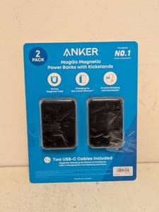 lot 8 image: ANKER MagGO MAGNETIC POWER BANKS WITH KICKSTANDS 2PK.