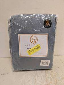 lot 48 image: NEW SUPERIOR SOLID PREMIUM CURTAINS (2) GRAY