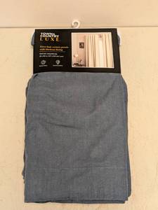 lot 50 image: NEW TOWN & COUNTRY LUXE LINEN-LOOK CURTAIN PANELS-GRAY