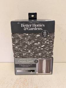 lot 54 image: NEW BETTER HOMES & GARDENS CURTAIN PANEL- BROWN BOUCLE