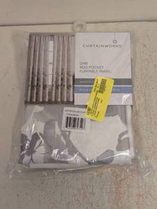 lot 55 image: NEW CURTAINWORKS ONE ROD POCKET FLIPPABLE PANEL-WATERCOLOR FLORAL