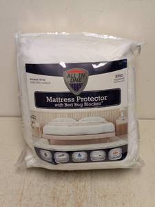lot 88 image: NEW ALL IN ONE MATTRESS PROTECTOR WITH BED BUG BLOCKER (KING)