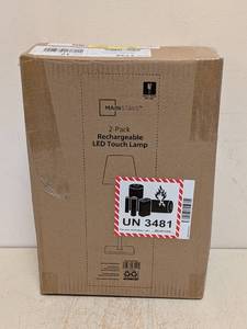 lot 122 image: NEW MAINSTAYS RECHARGEABLE LED TOUCH LAMP 2PK.