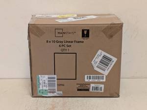 lot 132 image: NEW MAINSTAYS 8x10 GRAY LINEAR FRAME 6PC. SET