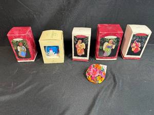 lot 13 image: Hallmark Holiday Ornament Collection with Keepsake Angels and Grandson Satin Ball