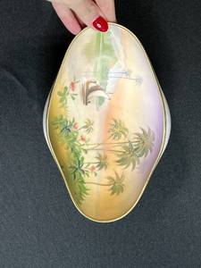 lot 31 image: Hand Painted Nippon Porcelain Bowl with Palm Tree Scene