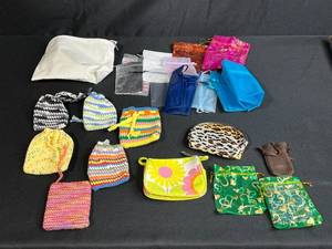 lot 40 image: Assorted Lot of Small Pouches and Drawstring Bags