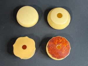 lot 44 image: Set of Vintage Plastic Powder Boxes Vanity Jars & Hair Receivers